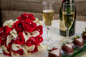 Flowers, Champagne, and Chocolate Covered Strawberries at Rosen Centre