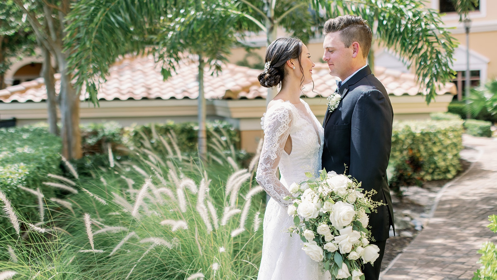 Newly Weds on Rosen Shingle Creek Wedding Path