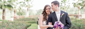 Newlyweds outside at Rosen Shingle Creek